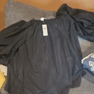 Mare Mare Black Off-The-Shoulder Ruffled Blouse, NWT